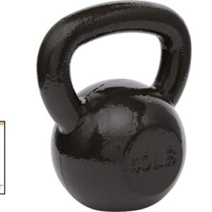 Solid Kettlebell - 40-Pound - Built-to-Last - Versatile - Black Enamel Finish