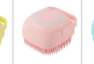 Silicone Dog Bath Massage Gloves Brush Pet Cat Bathroom Cleaning Tool Comb Brush For Dog Can Pour Shampoo Dog Grooming Supplies